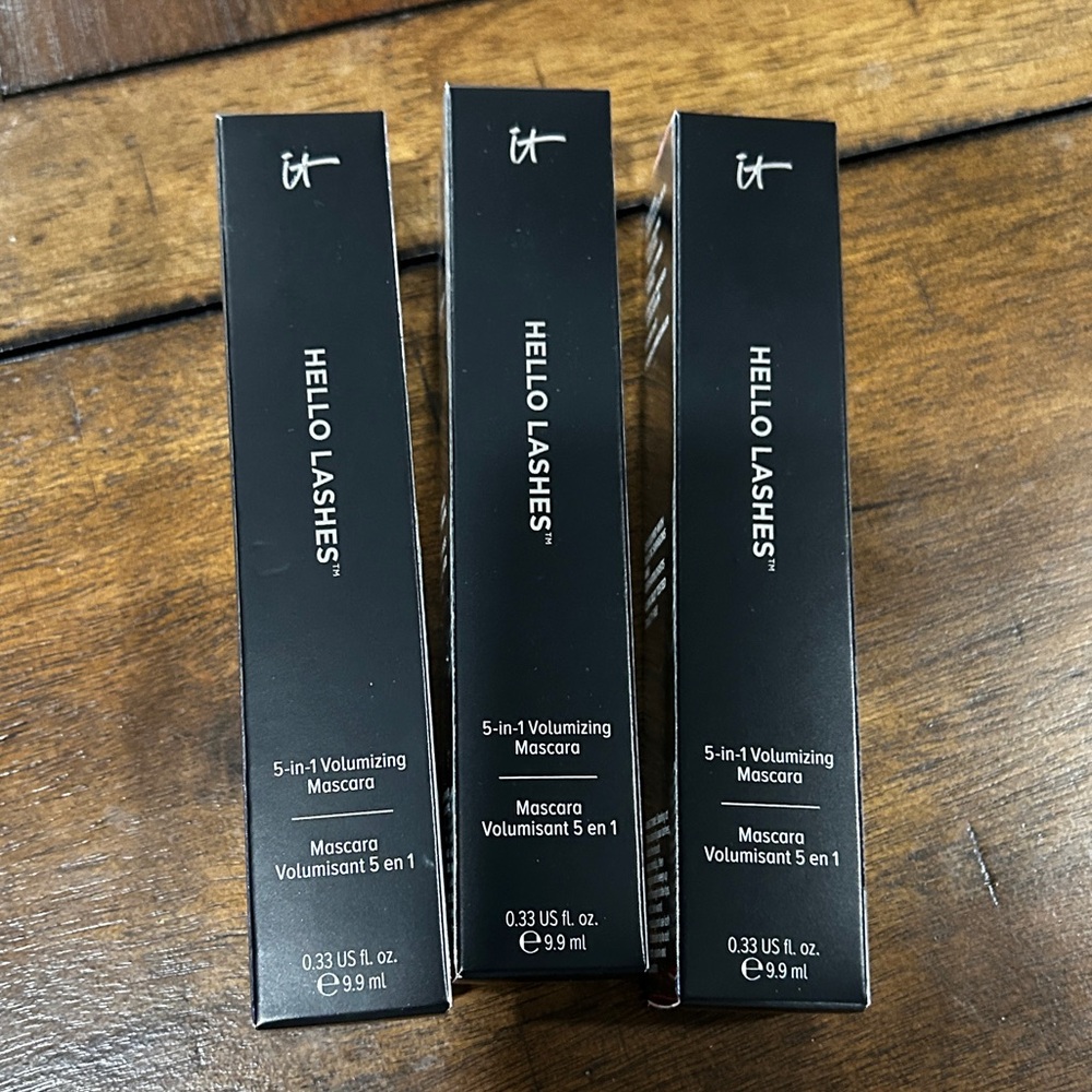 IT Cosmetics HELLO LASHES™ 5-IN-1 MASCARA - VOLUMIZING MASCARA. LOT OF 3 NEW